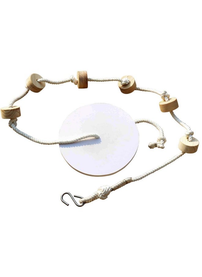 Homecute Wooden Climbing Rope Tree Swing with Platforms and Disc Swings Set, Outdoor Accessories for Kids, Trees House Tire Saucer Swing, Playground Swing Set.