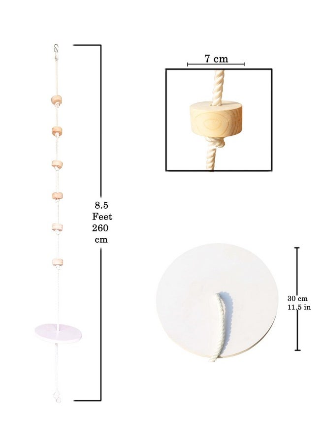 Homecute Wooden Climbing Rope Tree Swing with Platforms and Disc Swings Set, Outdoor Accessories for Kids, Trees House Tire Saucer Swing, Playground Swing Set.