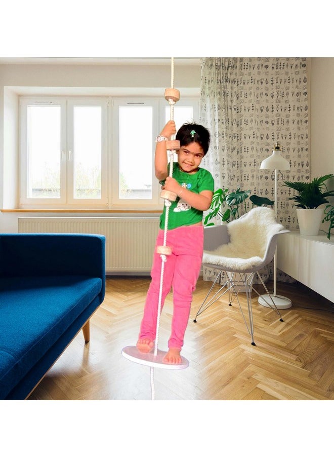 Homecute Wooden Climbing Rope Tree Swing with Platforms and Disc Swings Set, Outdoor Accessories for Kids, Trees House Tire Saucer Swing, Playground Swing Set.