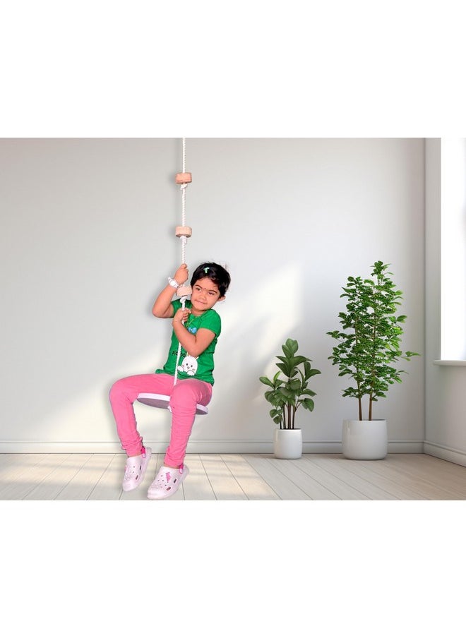 Homecute Wooden Climbing Rope Tree Swing with Platforms and Disc Swings Set, Outdoor Accessories for Kids, Trees House Tire Saucer Swing, Playground Swing Set.