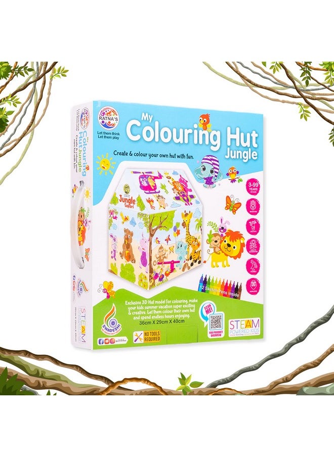 My Colouring Hut Jungle Theme (36 x 29 x 40 cm) DIY for Kids 3+Years