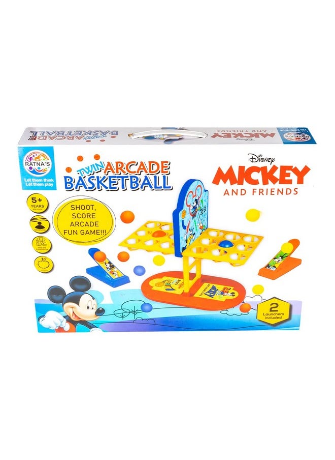 Ratna's Twin Arcade Basketball | Mickey & Friends Theme Tabletop Indoor Game for 2 Players, Age 5+