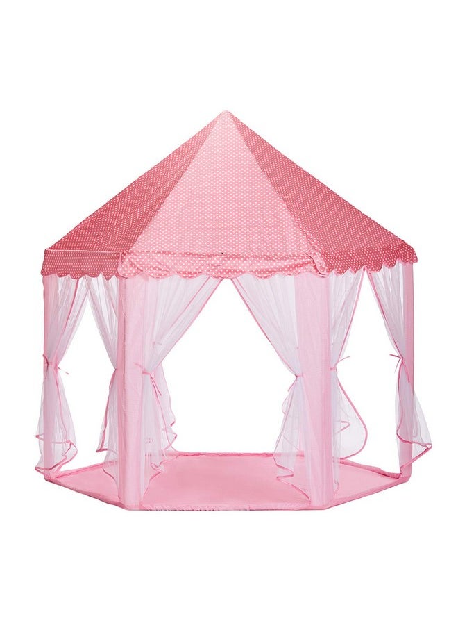 FunBlast Portable&Foldable Hexagon Polyester Tent House for Kids-Castle Playhouse Durable Tent for Children Indoor&Outdoor for 3+ Yrs Kids (Pink), Tent House Theme