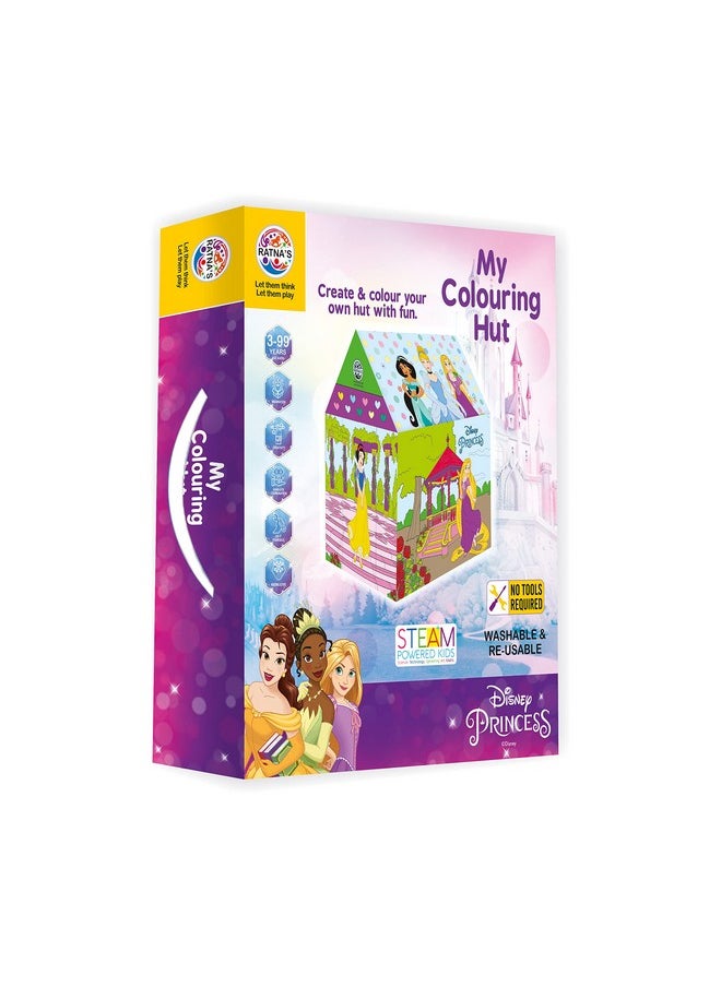 Ratna's My Colouring Hut Disney Marvel Play Tent (36 x 29 x 40 cm) DIY Kit Washable & Re-usable for Kids 3+ Years (Princess)