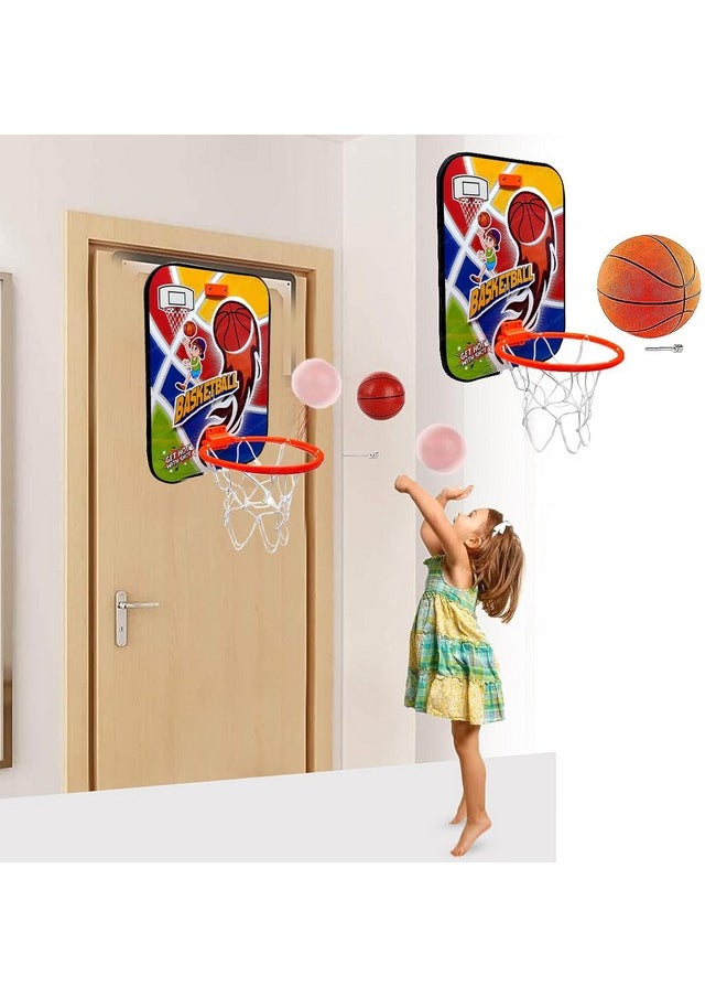 FunBlast Basketball for Kids - Wall Mount Adjustable Basket Ball Kit for Kids, Basketball Hoop for Kids, Kids Basketball Toys, Indoor and Outdoor Games for Boys & Kids