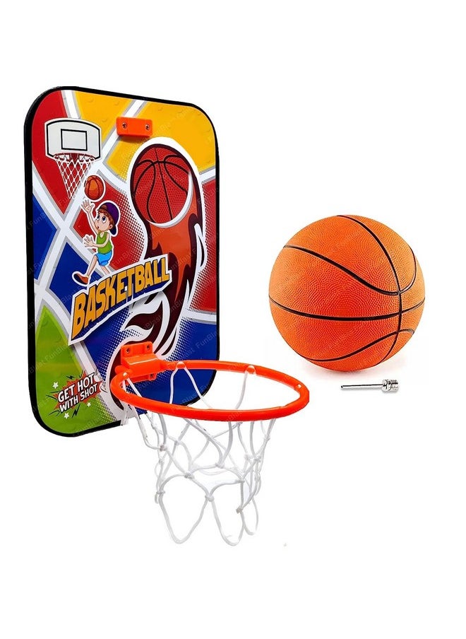 FunBlast Basketball for Kids - Wall Mount Adjustable Basket Ball Kit for Kids, Basketball Hoop for Kids, Kids Basketball Toys, Indoor and Outdoor Games for Boys & Kids