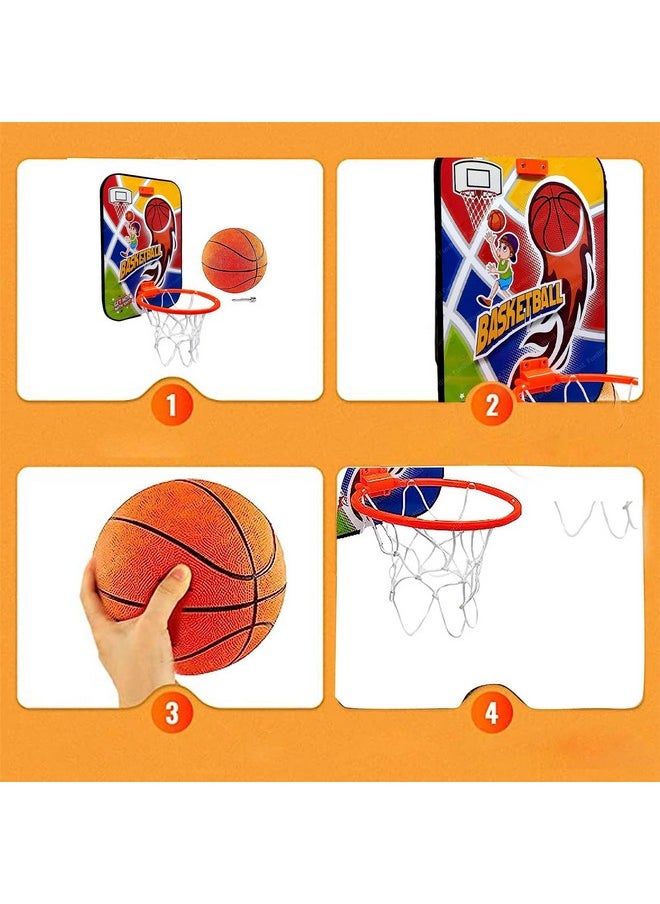 FunBlast Basketball for Kids - Wall Mount Adjustable Basket Ball Kit for Kids, Basketball Hoop for Kids, Kids Basketball Toys, Indoor and Outdoor Games for Boys & Kids