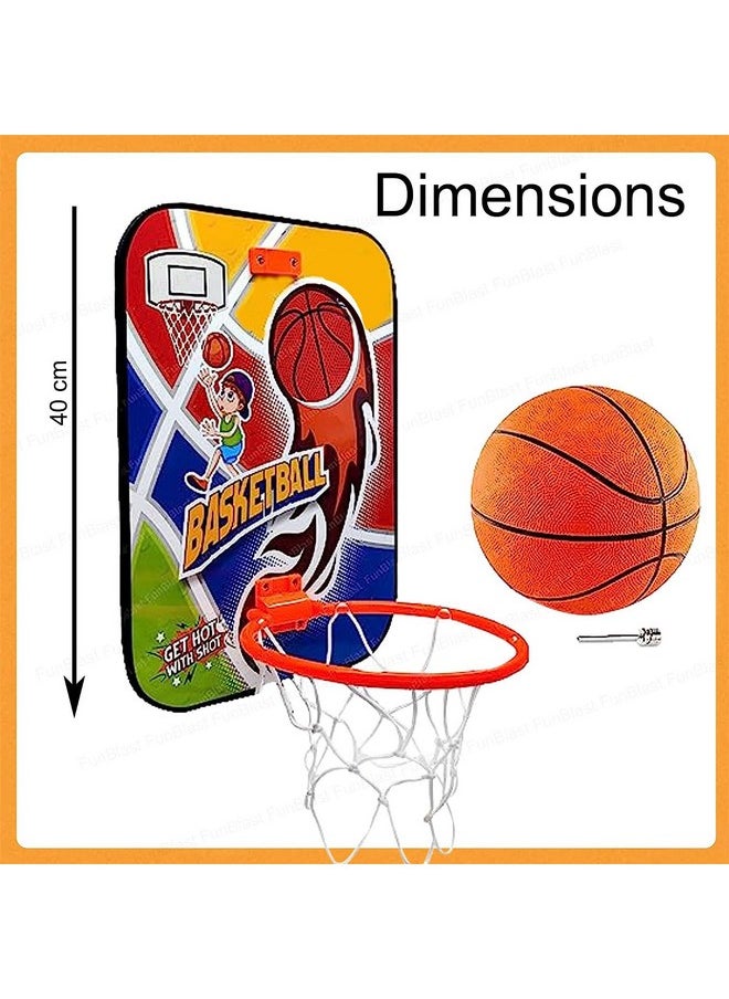 FunBlast Basketball for Kids - Wall Mount Adjustable Basket Ball Kit for Kids, Basketball Hoop for Kids, Kids Basketball Toys, Indoor and Outdoor Games for Boys & Kids