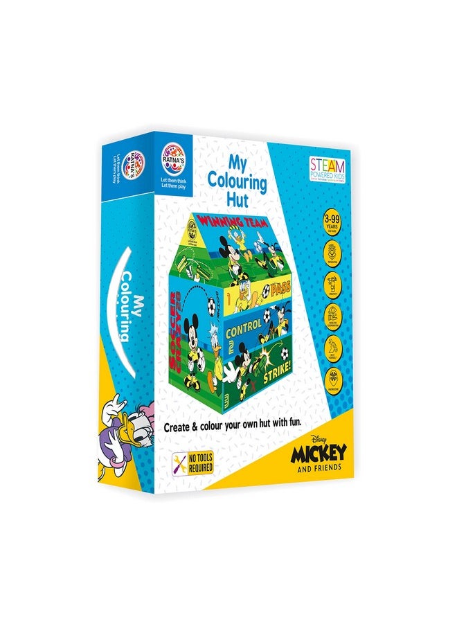 Ratna's My Colouring Hut Disney Marvel Play Tent (36 x 29 x 40 cm) DIY Kit Washable & Re-usable for Kids 3+ Years (Mickey Mouse & Friends)