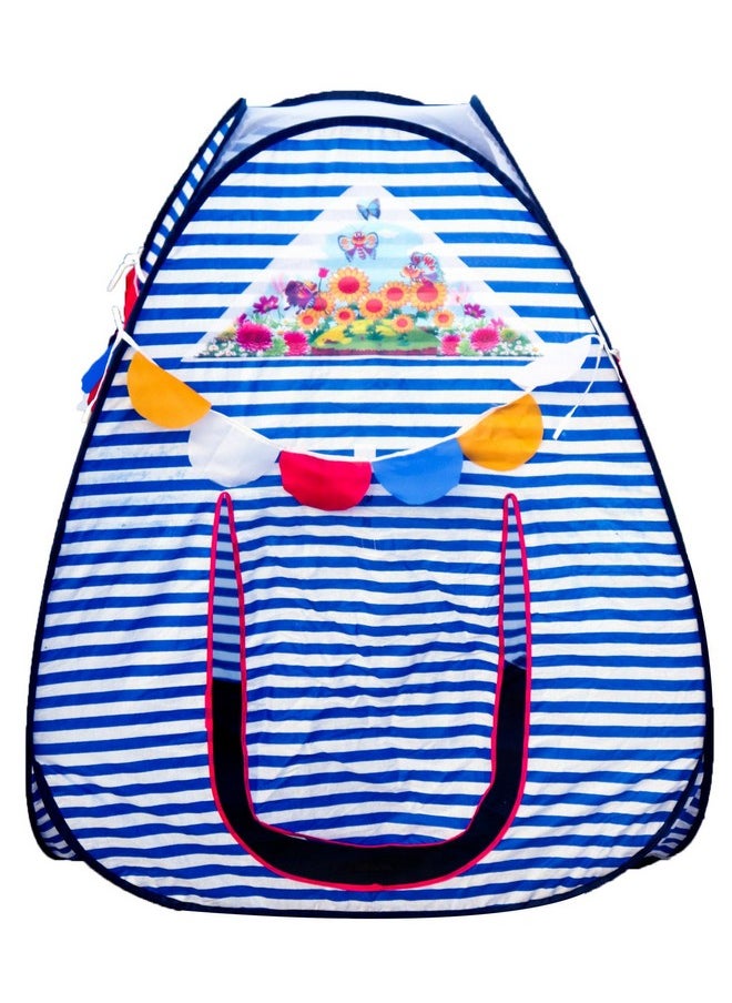 Homecute Igloo Type Foldable Popup Kid's Play Tent House (Small Size Blue-White)