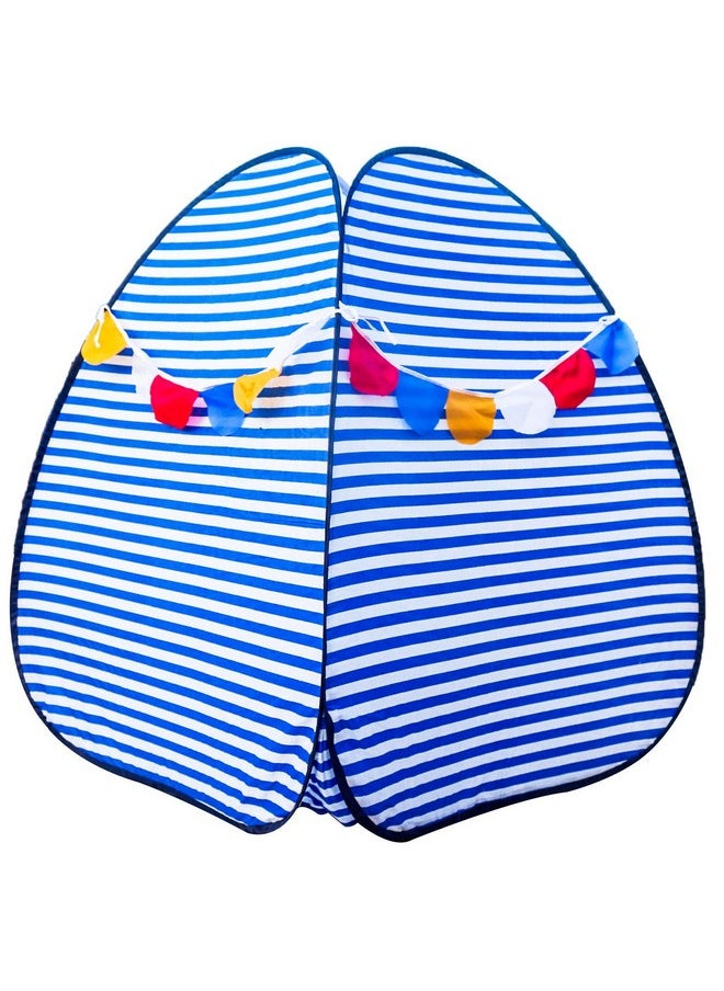 Homecute Igloo Type Foldable Popup Kid's Play Tent House (Small Size Blue-White)