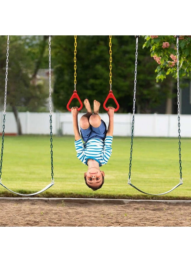 Toy Park Gym Trapeze Ring Set for Kids/Adults Trapeze Bar Flying Pull up Ring Sports Outdoor & Indoor Gym Swing (Red)