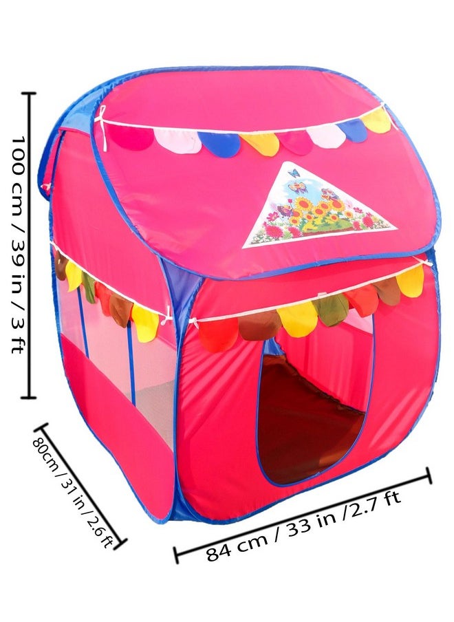 Homecute Foldable Pop Up Hut Type Kids Toys Small Size Play Tent House for Boys and Girls. (Pink)