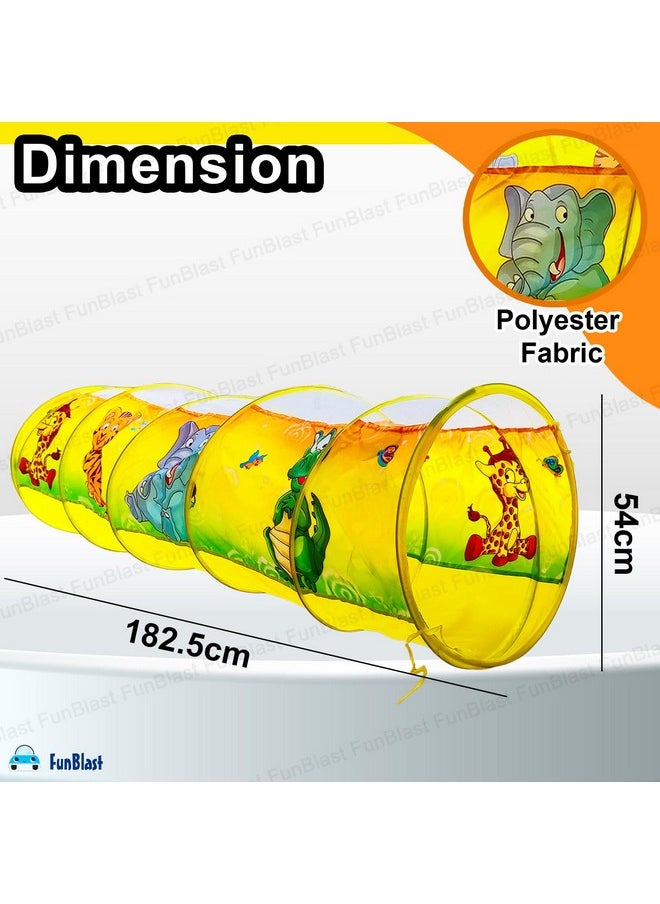 FunBlast Kids Pop up Indoor & Outdoor Tunnel for Toddlers, 6 Feet Long Foldable Tunnel Tent for Kids, Pop-Up Activity Toys for Kids - Multicolor