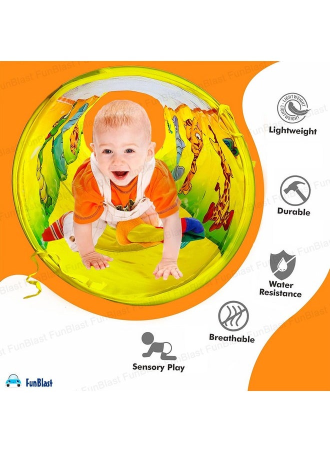 FunBlast Kids Pop up Indoor & Outdoor Tunnel for Toddlers, 6 Feet Long Foldable Tunnel Tent for Kids, Pop-Up Activity Toys for Kids - Multicolor