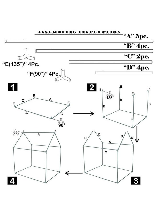 Homecute Hut Type Play Tent House for Kids Toys for 2-12 Years Old Boys & Girls, Jumbo Size Play Tent House for Boys and Girls (Green-Pink)