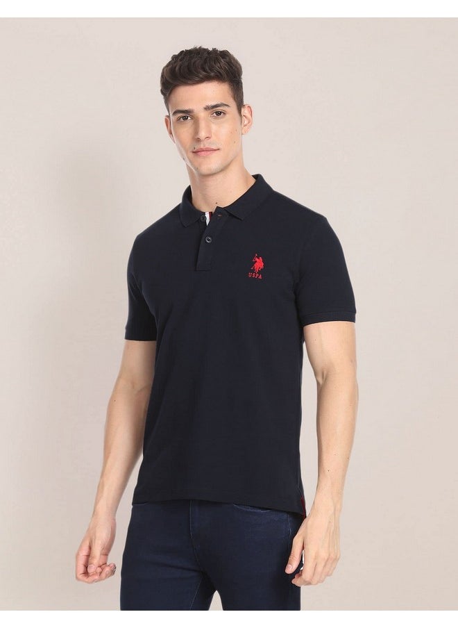 U.S. POLO ASSN. Men's Solid Slim Fit T-Shirt (USOEN1POLO39_Navy