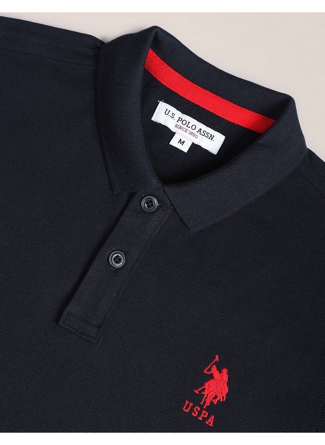 U.S. POLO ASSN. Men's Solid Slim Fit T-Shirt (USOEN1POLO39_Navy