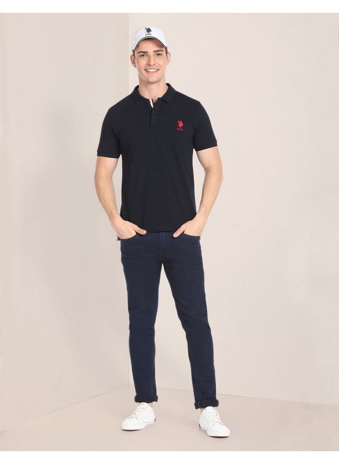 U.S. POLO ASSN. Men's Solid Slim Fit T-Shirt (USOEN1POLO39_Navy