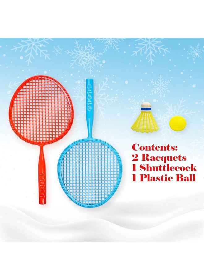 Ratna's Happy Time Tini Mini Badminton Set Plastic for Indoor & Outdoor Play for Kids & Adults (Assorted Colours)