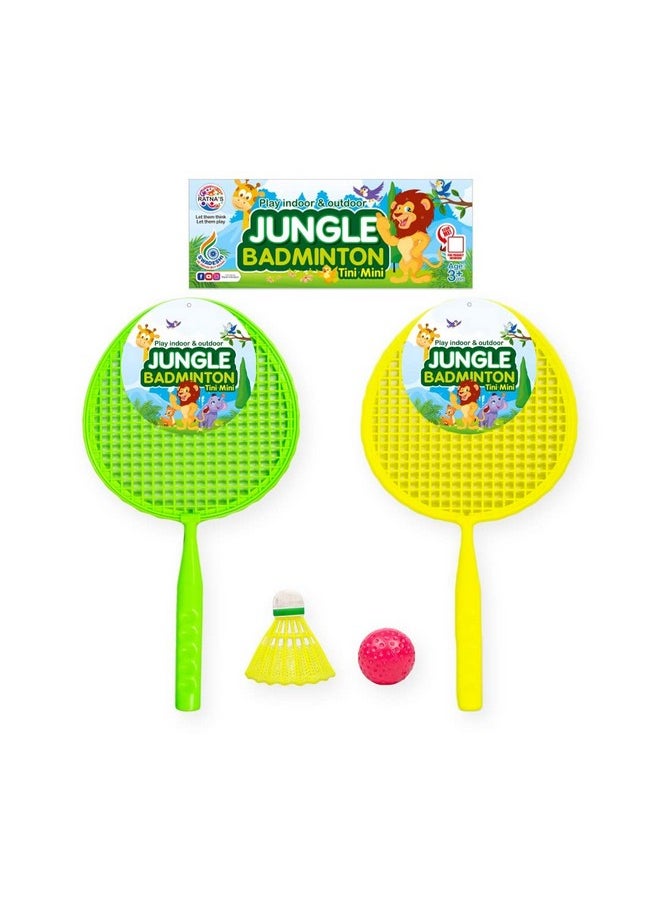 Ratna's Happy Time Tini Mini Badminton Set Plastic for Indoor & Outdoor Play for Kids & Adults (Assorted Colours)