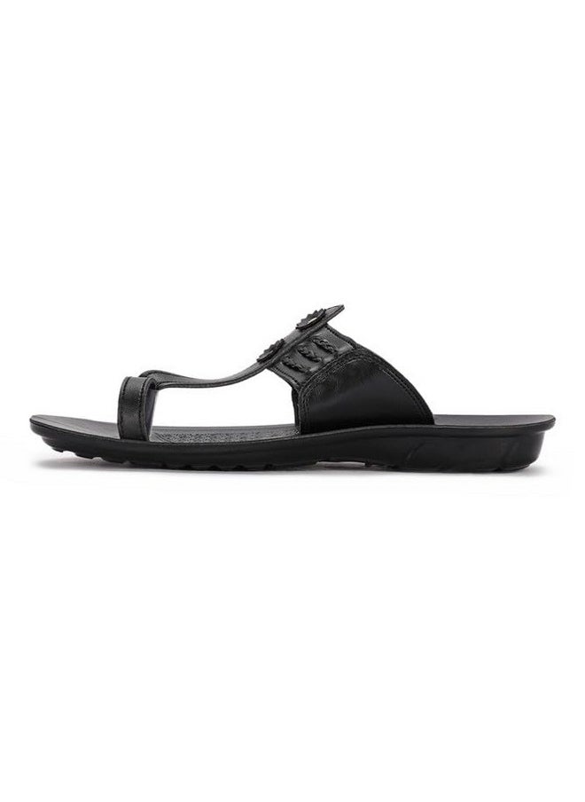 PARAGON PUK2230G Slippers for Men | Comfortable, Breathable & Durable Sandals with Soft Cushioned Footbed | Easy Wear Slip On | Ideal for Outdoor Use Black