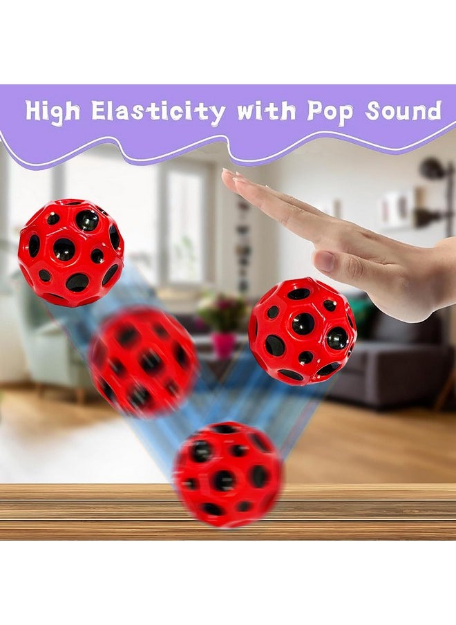 VGRASSP Super Bouncy Rubber Moon Ball Toy for Kids and Adults with Craters - High Bounce, Textured Grip, Perfect for Playtime Fun - Soft Foam Ball (Pack of 12) Multicolor