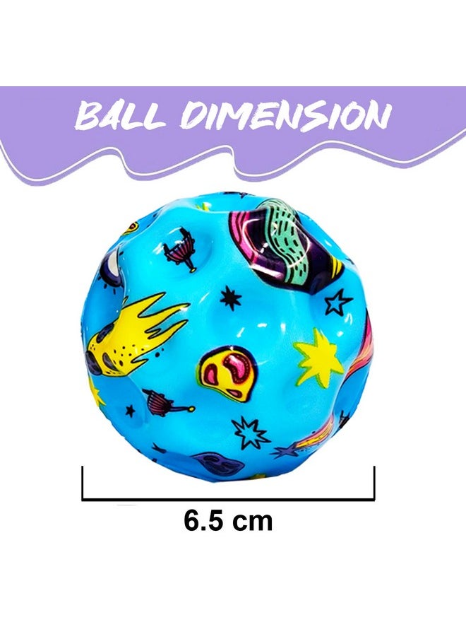 VGRASSP Super Bouncy Rubber Moon Ball Toy for Kids and Adults with Craters - High Bounce, Textured Grip, Perfect for Playtime Fun - Soft Foam Ball (Pack of 12) Multicolor