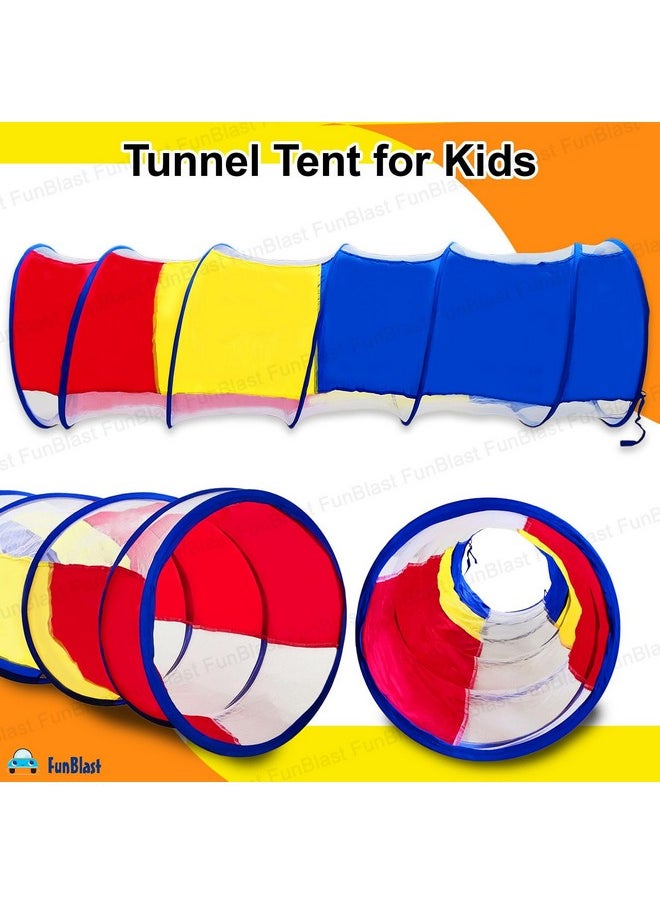 FunBlast Tunnel Tent for Kids,Foldable Outdoor Tunnel for Toddlers,6 Feet Long Tunnel Tent for Kids,Girls&Boys,Pop-Up Activity Toys ( Multicolor) (Single Tunnel), 1 Tent House Theme
