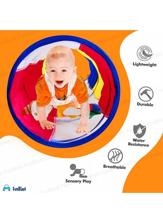 FunBlast Tunnel Tent for Kids,Foldable Outdoor Tunnel for Toddlers,6 Feet Long Tunnel Tent for Kids,Girls&Boys,Pop-Up Activity Toys ( Multicolor) (Single Tunnel), 1 Tent House Theme