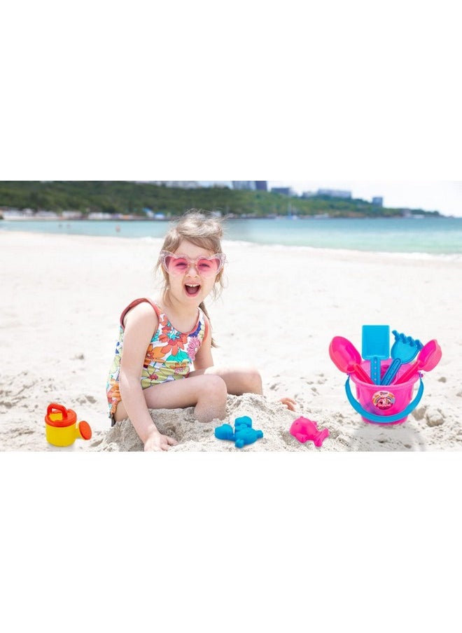 Storio Beach Sand Toys Castle Play Set with Fish, Crab Moulds for Kids & Toddlers, Useful for Gardening & Outdoor Tool Kit (Unicorn Castle Beach Theme), Multicolor