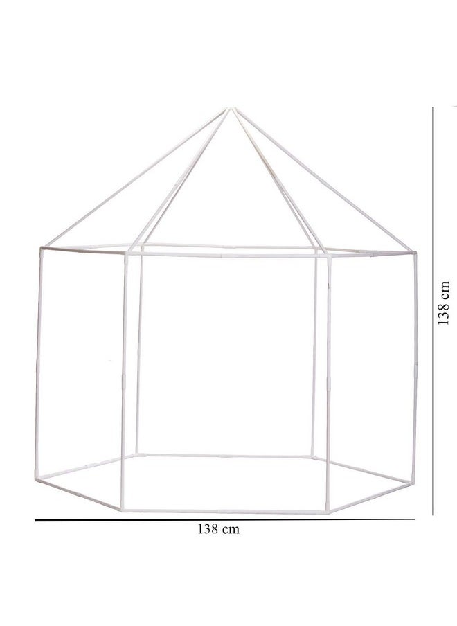 BabyGo Kids Prince Princess Castle Theme Play Tent with Mosquito Net Design for Kids (Pink) (140cm x 135cm x 70cm)