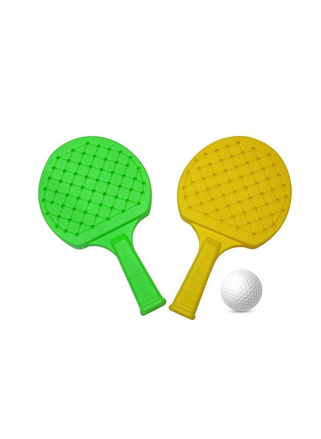 Toyshine Junior Portable Easy to Carry Lite Weight Plastic TT Racket Set Includes 2 Racquets and 2 Balls Tennis Toy Indoor & Outdoor Sports Equipment for Kids Birthday Gift - Multi