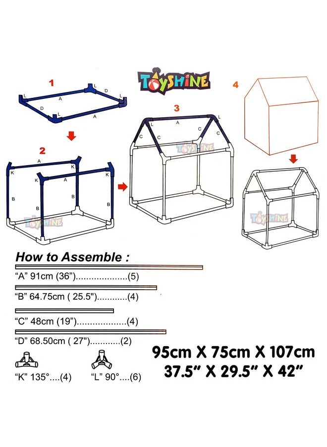 Toyshine Amusement Park Tent House, Play Tent for Kids, Pretend Playhouse, Made in India