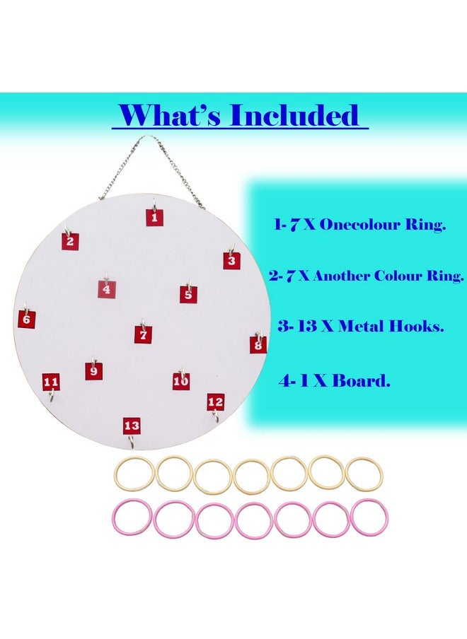 Homecute Wall Hanging Wooden Ring Toss Game, Hook Ring Toss Outdoor & Indoor Game for Kid’s, Adult, Family & Friends, Party Games, Unique Gifts for Boys and Girls.