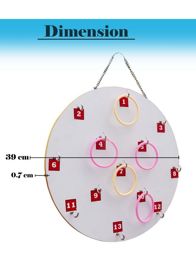 Homecute Wall Hanging Wooden Ring Toss Game, Hook Ring Toss Outdoor & Indoor Game for Kid’s, Adult, Family & Friends, Party Games, Unique Gifts for Boys and Girls.