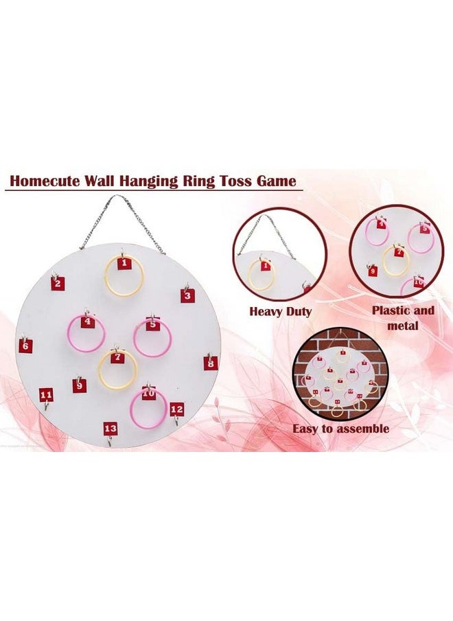 Homecute Wall Hanging Wooden Ring Toss Game, Hook Ring Toss Outdoor & Indoor Game for Kid’s, Adult, Family & Friends, Party Games, Unique Gifts for Boys and Girls.