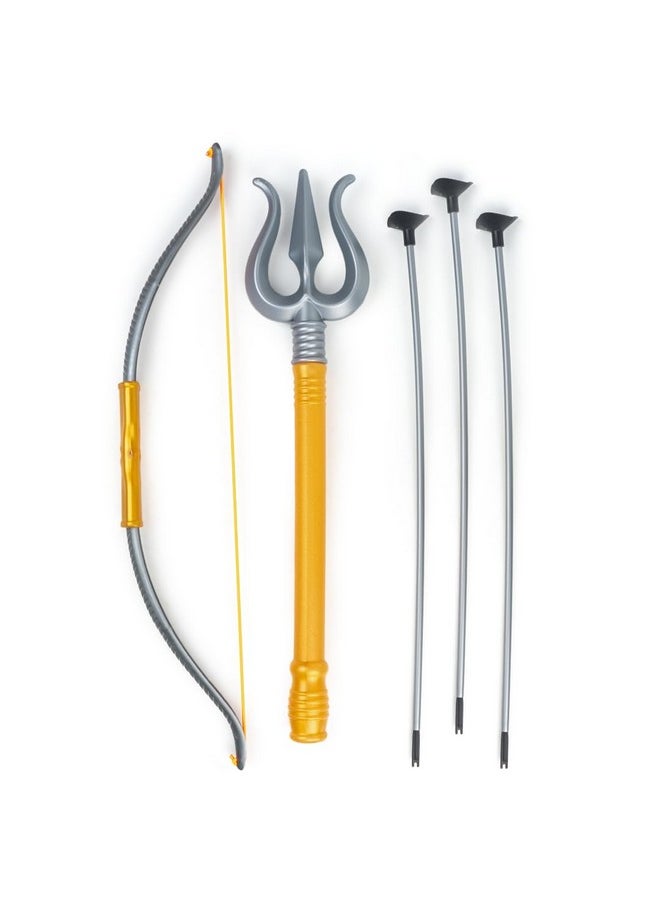 Ratna's Shiva Bow and Arrow Set with Trishul & 3 Suction Cup Tip Arrows Target Game Plastic Toy Set for Kids