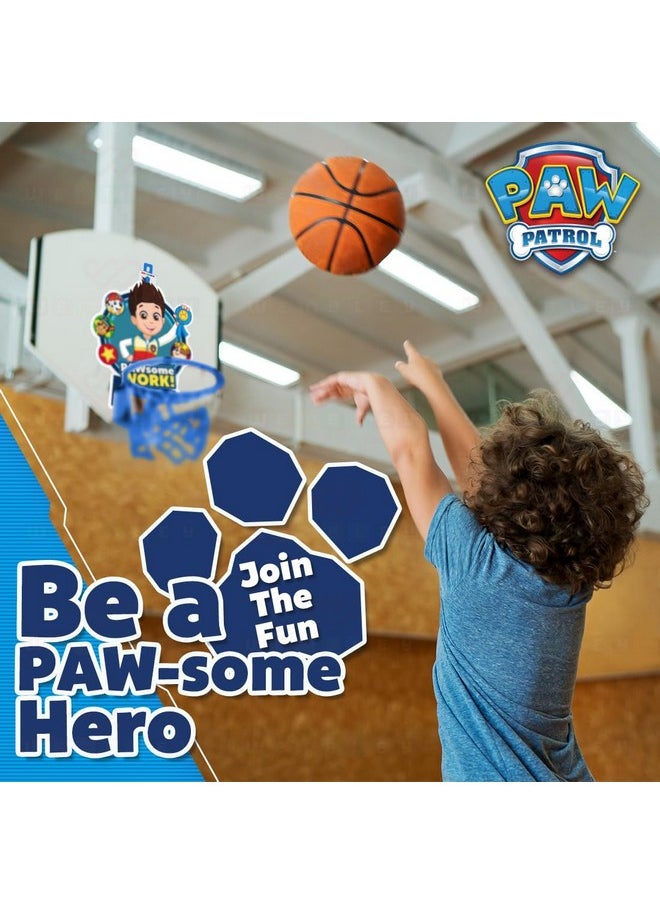 Wembley Paw Patrol Basket Ball for Kids Boys Girls Basketball Set with Deflated Ball, Hoop, Hanging Board & Pump Indoor Outdoor Games Birthday Gift for Children - Ryder