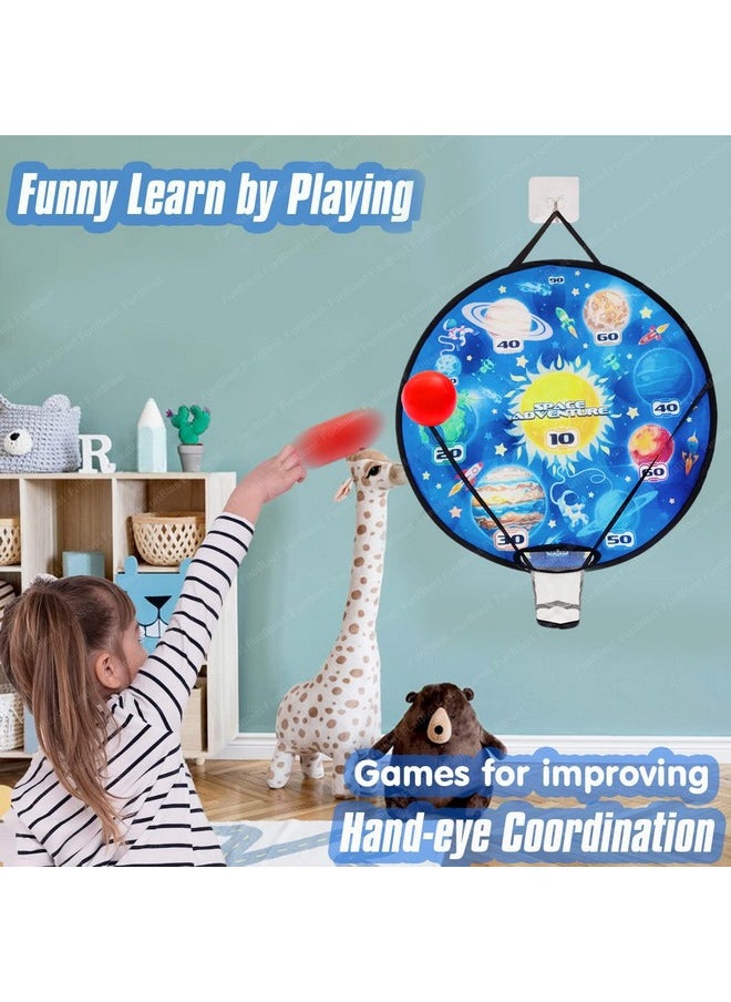 FunBlast 2 in 1 Sticky Target with Basket Ball for Kids - Space Theme Target Shooting Games, Indoor Outdoor Fun Games, Basketball Hoop for Kids, Toys for Kids