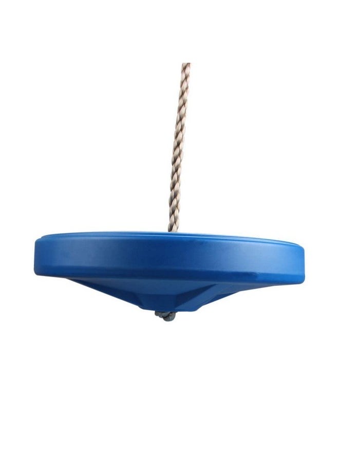 Toy Park Plastic Disc Swing Outdoor Indoor Hanging Plate Children Swing Disc Seat Kids Round Rope Playground Garden Play Activity with Height Adjustable (Blue)