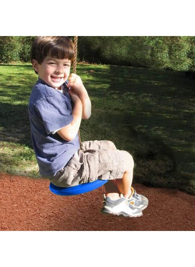 Toy Park Plastic Disc Swing Outdoor Indoor Hanging Plate Children Swing Disc Seat Kids Round Rope Playground Garden Play Activity with Height Adjustable (Blue)