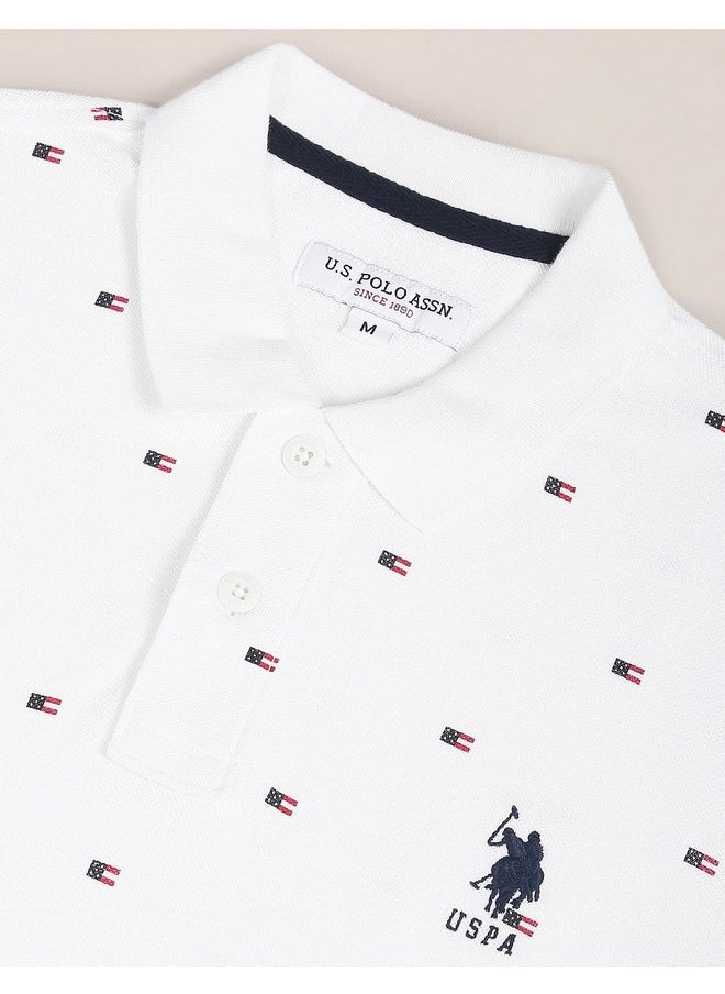U.S. POLO ASSN. Mens Hs Polo Neck Regular Fit T-Shirts (Ustshf0119_White_2XL)