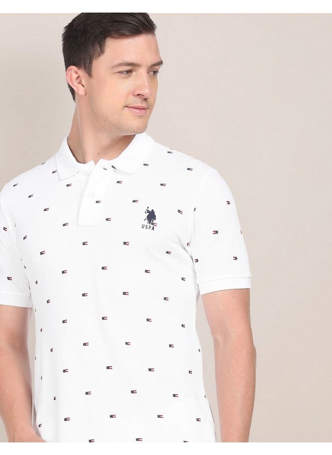 U.S. POLO ASSN. Mens Hs Polo Neck Regular Fit T-Shirts (Ustshf0119_White_2XL)