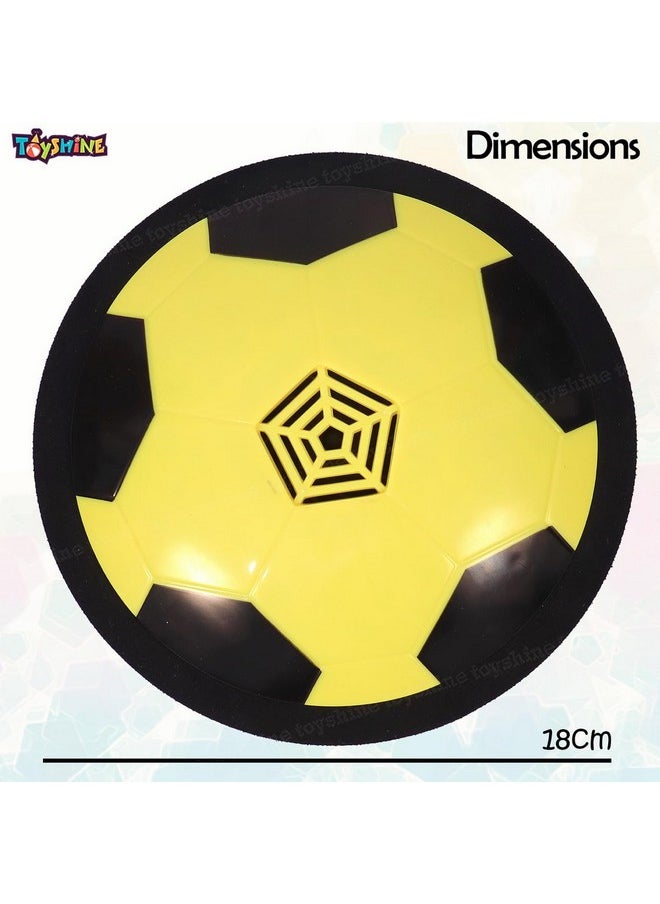 Toyshine Air Power Soccer Rainbow Hover Disc Toy with Foam Bumpers and Light-Up LED Lights, Kids Sports Ball Game for Indoor & Outdoor Play, Gift for Kids - Yellow