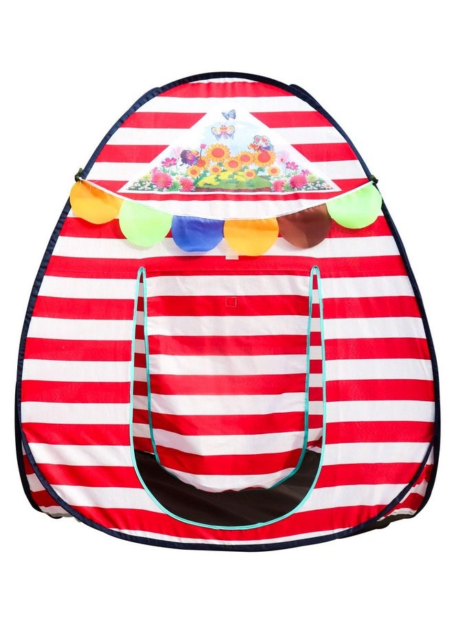 Homecute Igloo Type Foldable Popup Kid's Play Tent House (Small Size Red-White)