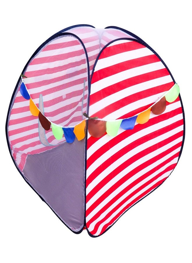 Homecute Igloo Type Foldable Popup Kid's Play Tent House (Small Size Red-White)