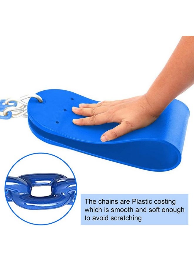 Toy Park Baby Flexible Swing seat with 60'' Heavy Duty Chain & Snap Hooks (Blue), Jhula for Adults, Indoor/Outdoor Hanging Swing for Baby, Swing for Balcony, Swing for Kids and Adults