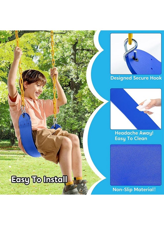 Toy Park Baby Flexible Swing seat with 60'' Heavy Duty Chain & Snap Hooks (Blue), Jhula for Adults, Indoor/Outdoor Hanging Swing for Baby, Swing for Balcony, Swing for Kids and Adults