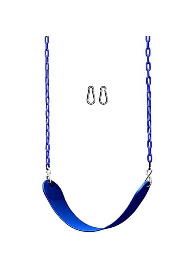 Toy Park Baby Flexible Swing seat with 60'' Heavy Duty Chain & Snap Hooks (Blue), Jhula for Adults, Indoor/Outdoor Hanging Swing for Baby, Swing for Balcony, Swing for Kids and Adults